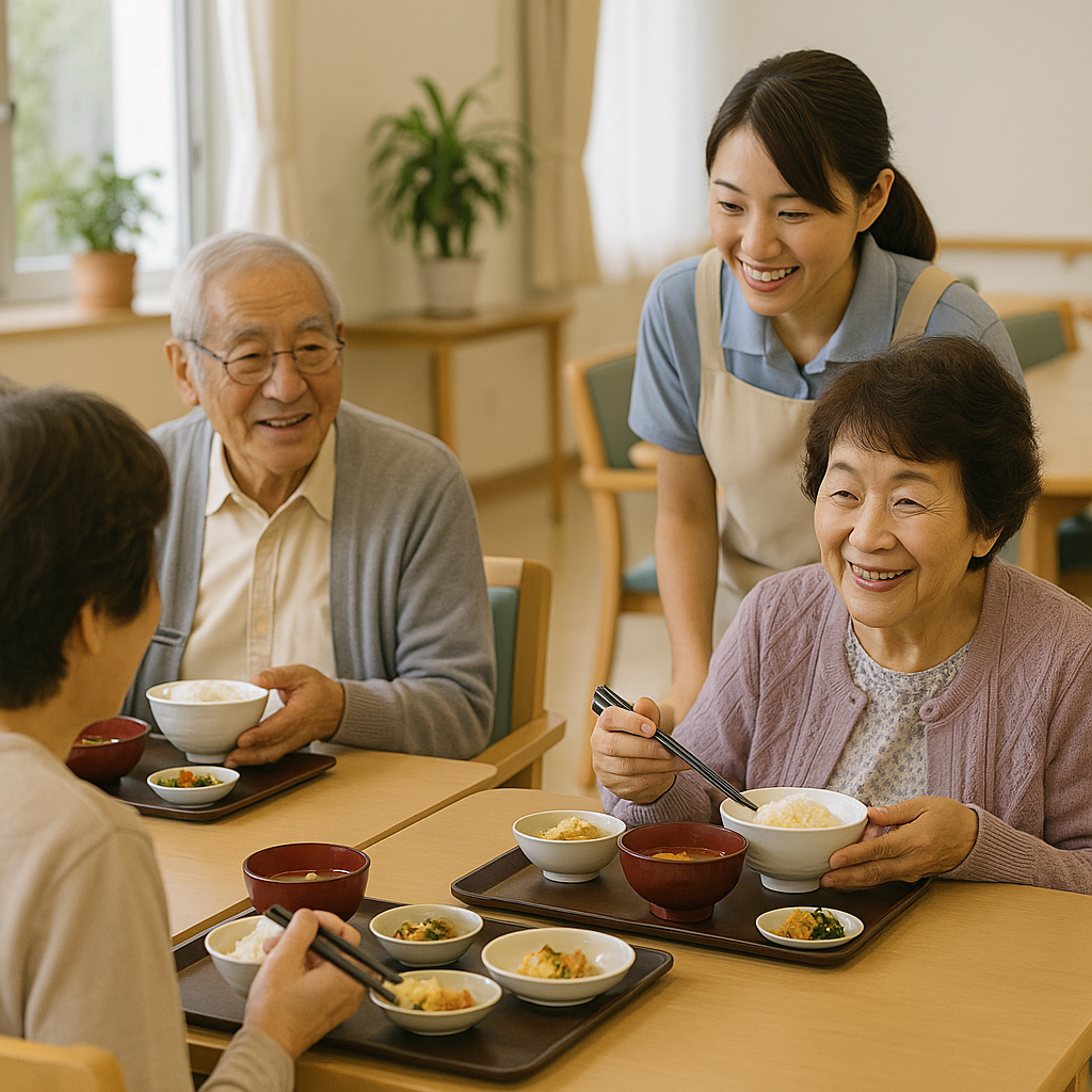 デイサービスの昼食風景